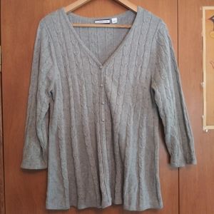 Croft & Barrow grey cardigan. Size L